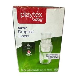 100 Count PLAYTEX Baby NURSER DROP-INS LINERS 4 oz Disposable PreSterilized‎ NEW